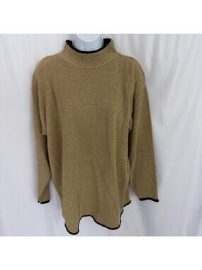 Vtg. Variations Gold Sparkly Sweater Size Large